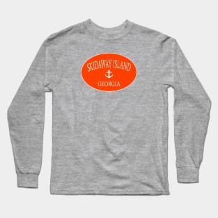 Skidaway Island Georgia Sea Islands Anchor Orange Long Sleeve T-Shirt